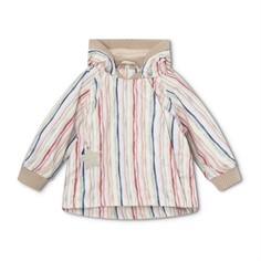 Mini A Ture watercolor stripe transitional jacket Wiami fleece lining